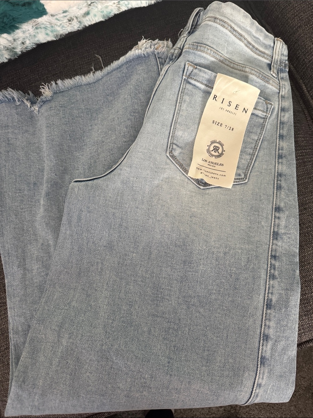 RISEN Light Blue Women's Jeans - High-Rise wide leg